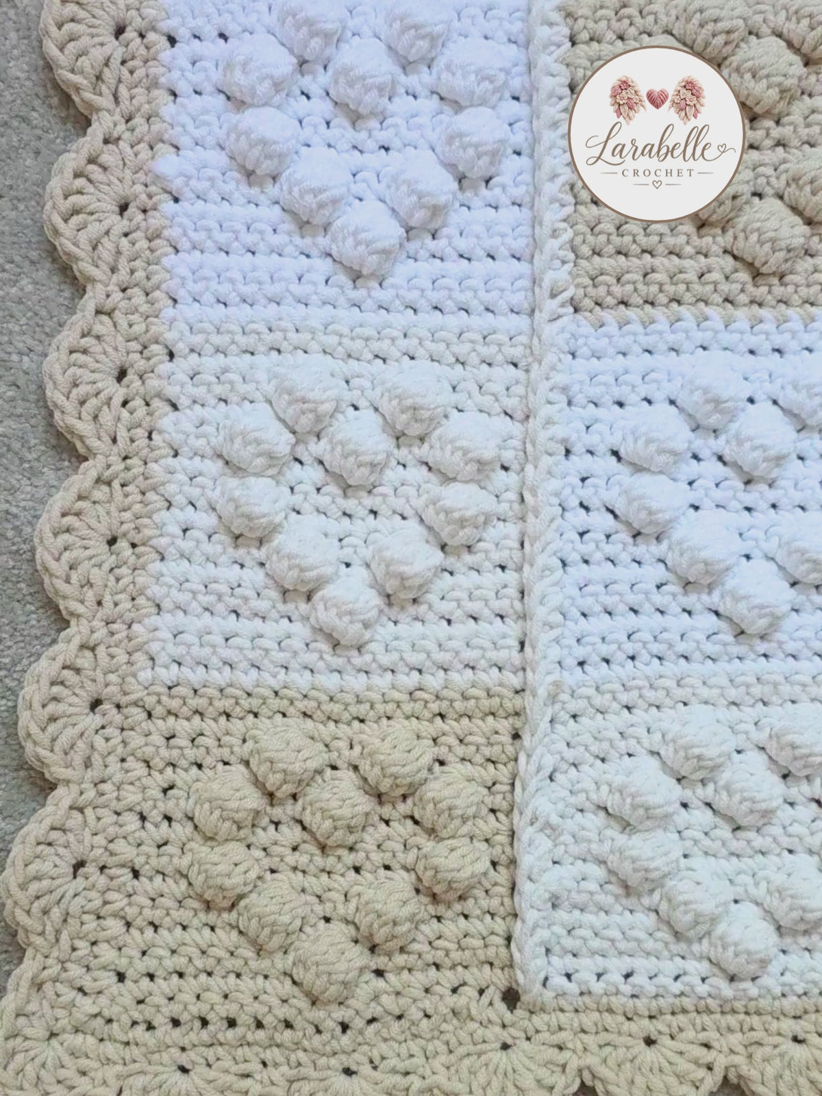 Baby Blanket Crochet Pattern – Small Hearts (PDF)