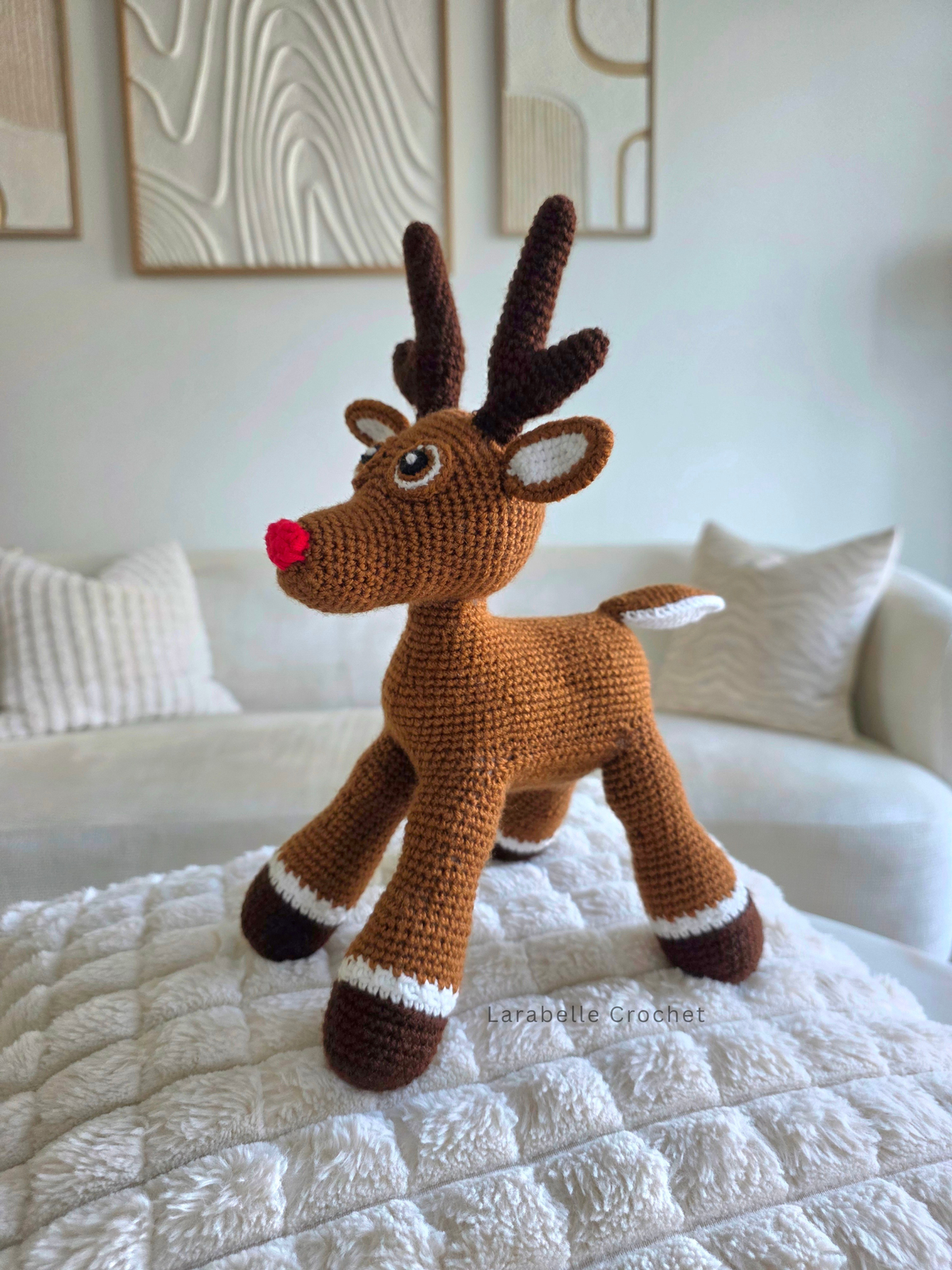Side view close up of single reindeer